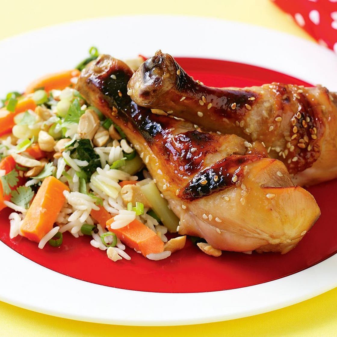 Honey soy chicken with vegie rice