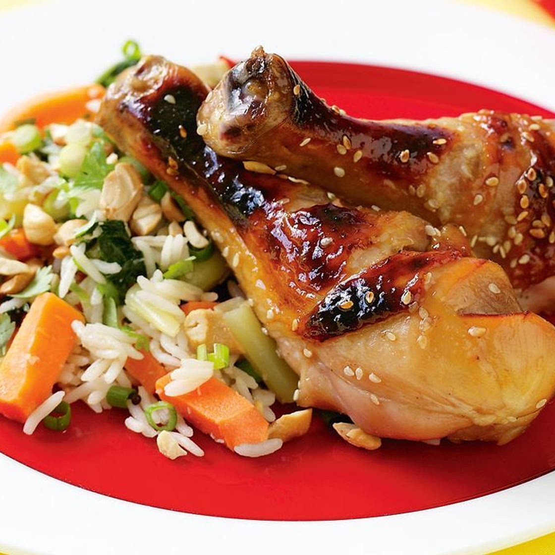 Honey soy chicken with vegie rice