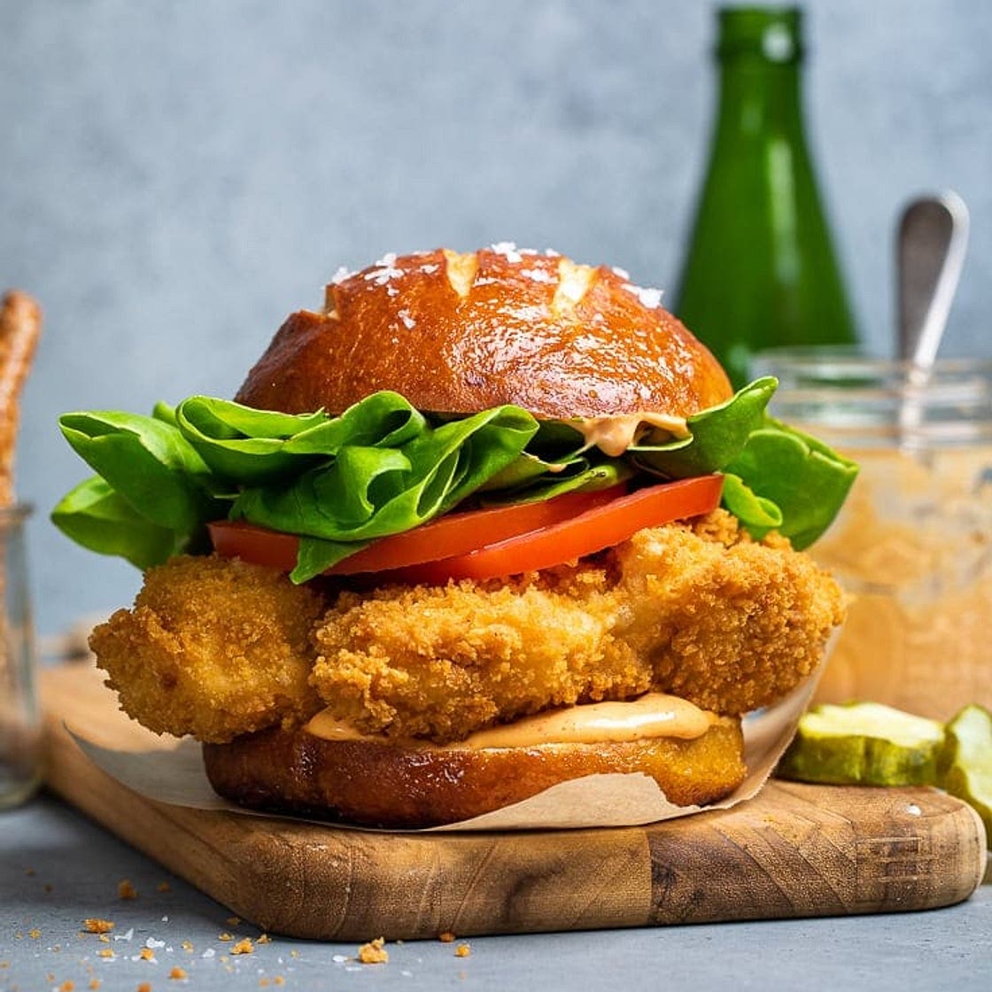 Spicy Vegan Cauliflower Burger