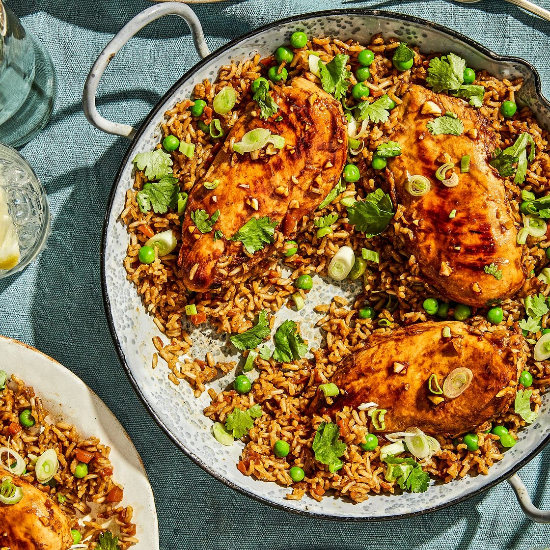 Healthy one-pan chicken and rice