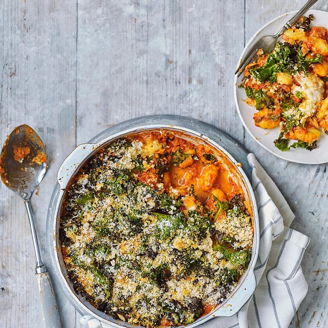 Kale and gnocchi parmesan bake