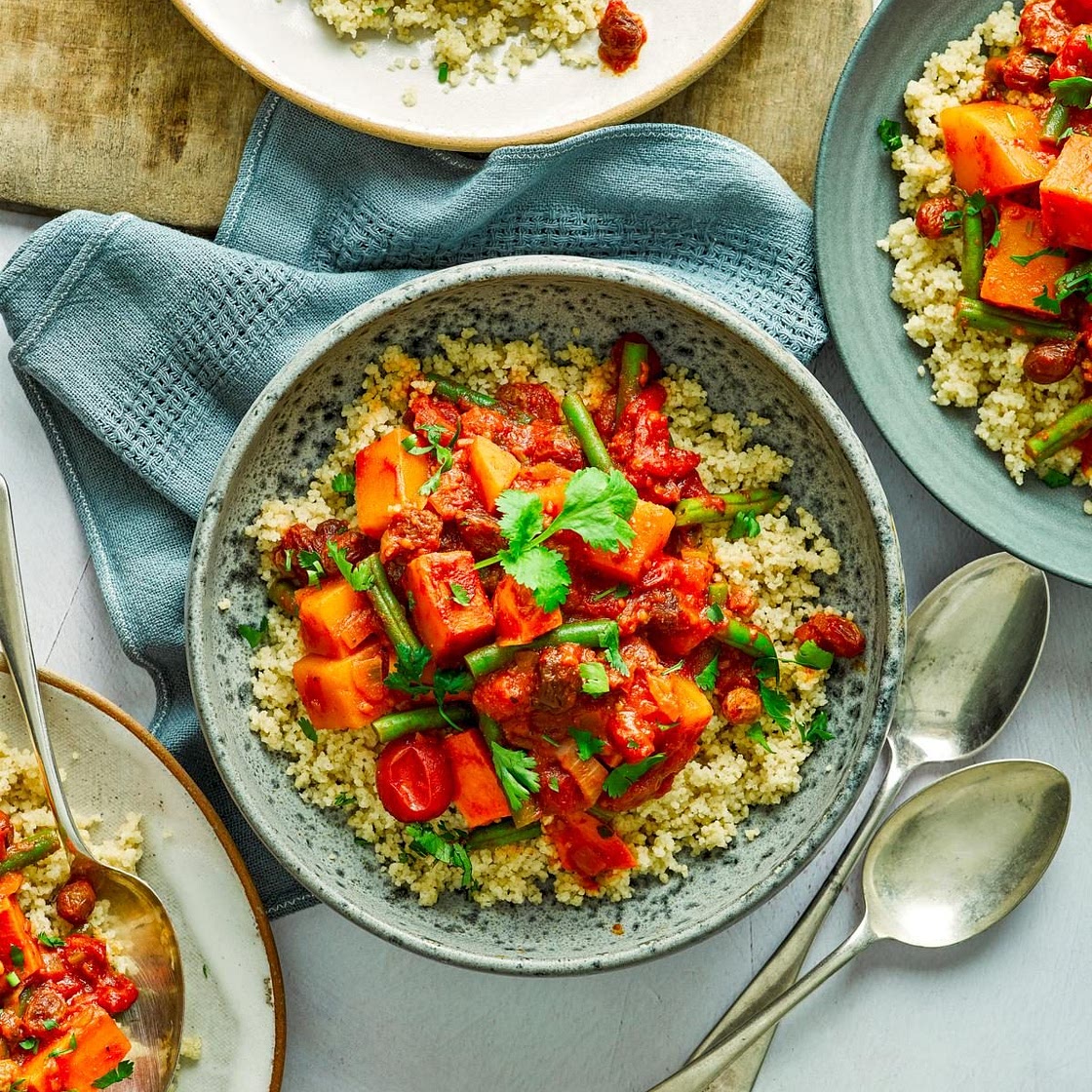 Squash and sweet potato tagine
