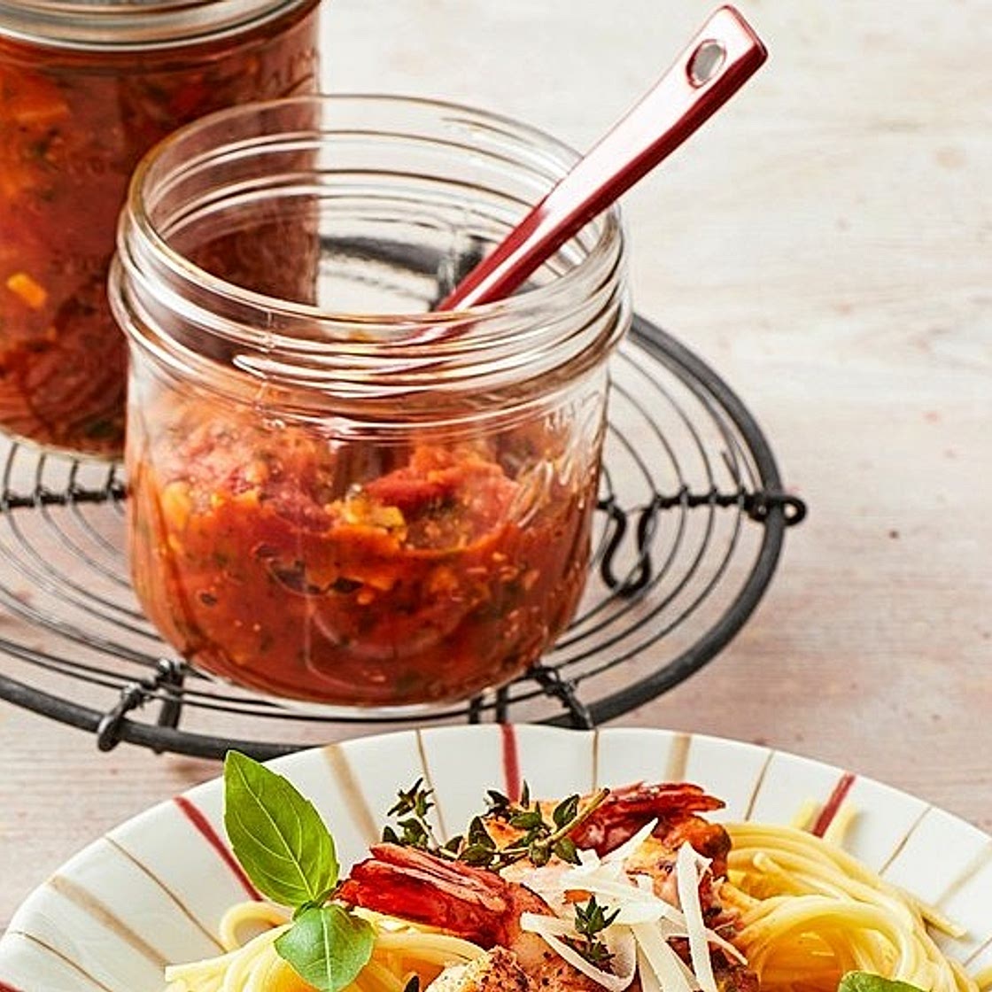 Pasta-Sauce auf Vorrat eingemacht