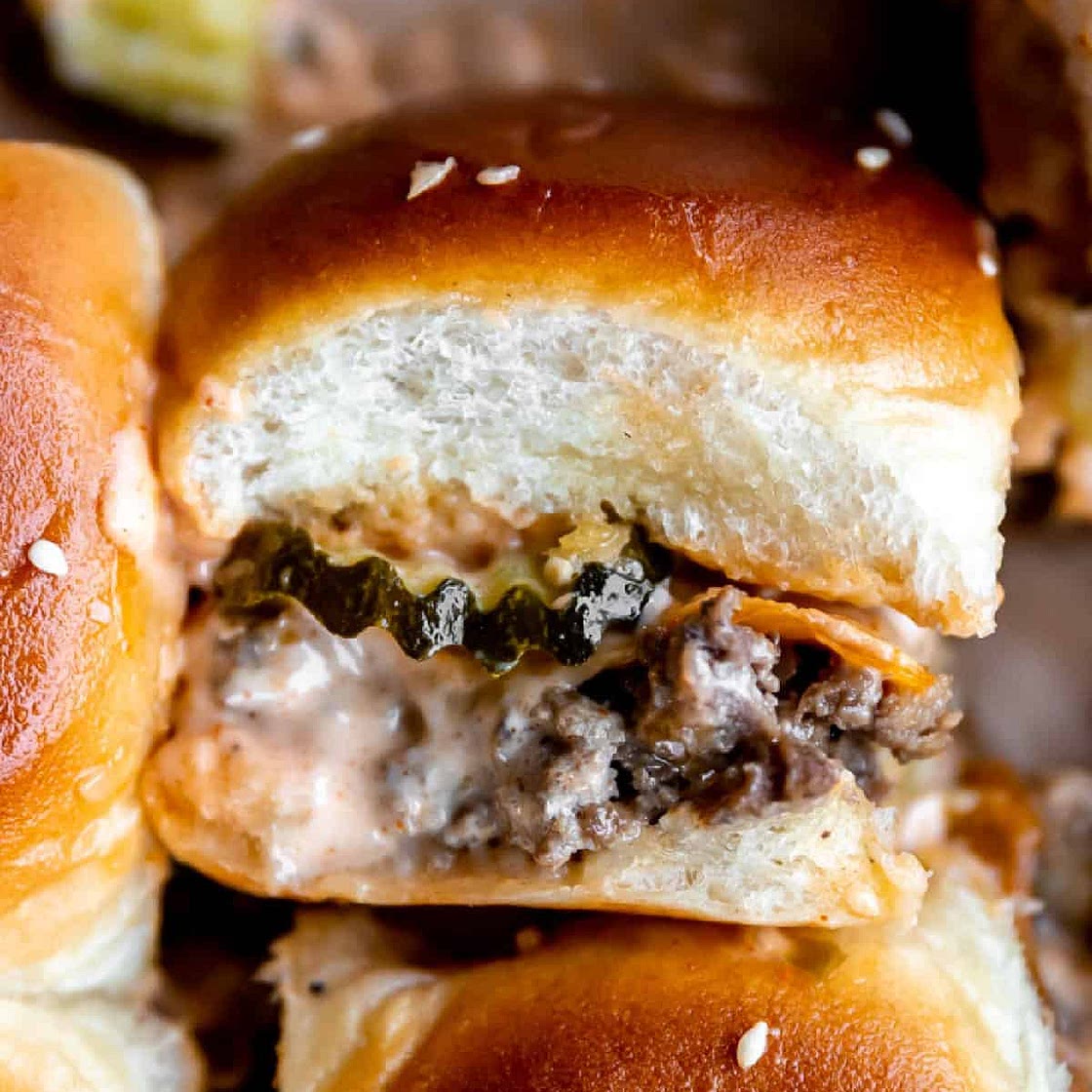 Cheeseburger Sliders with Hawaiian Rolls