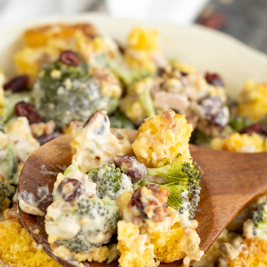 Broccoli Cornbread Salad Recipe