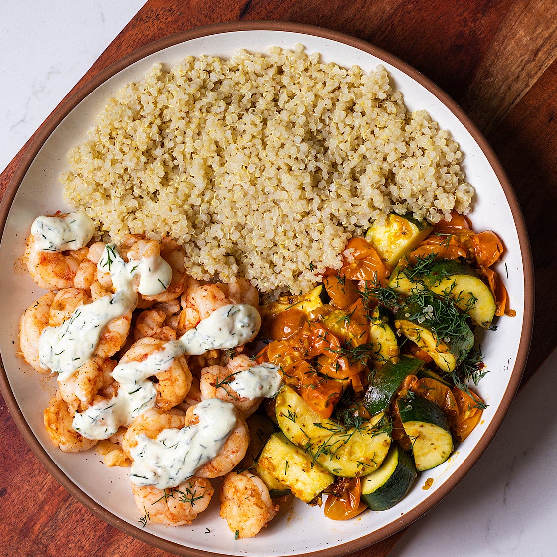 Greek Shrimp Bowls with Quinoa