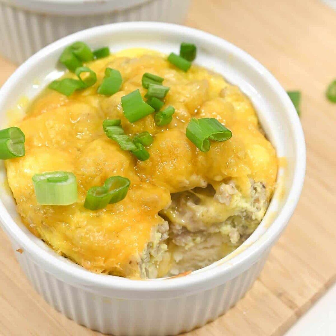 Biscuit Breakfast Casserole in Single Servings
