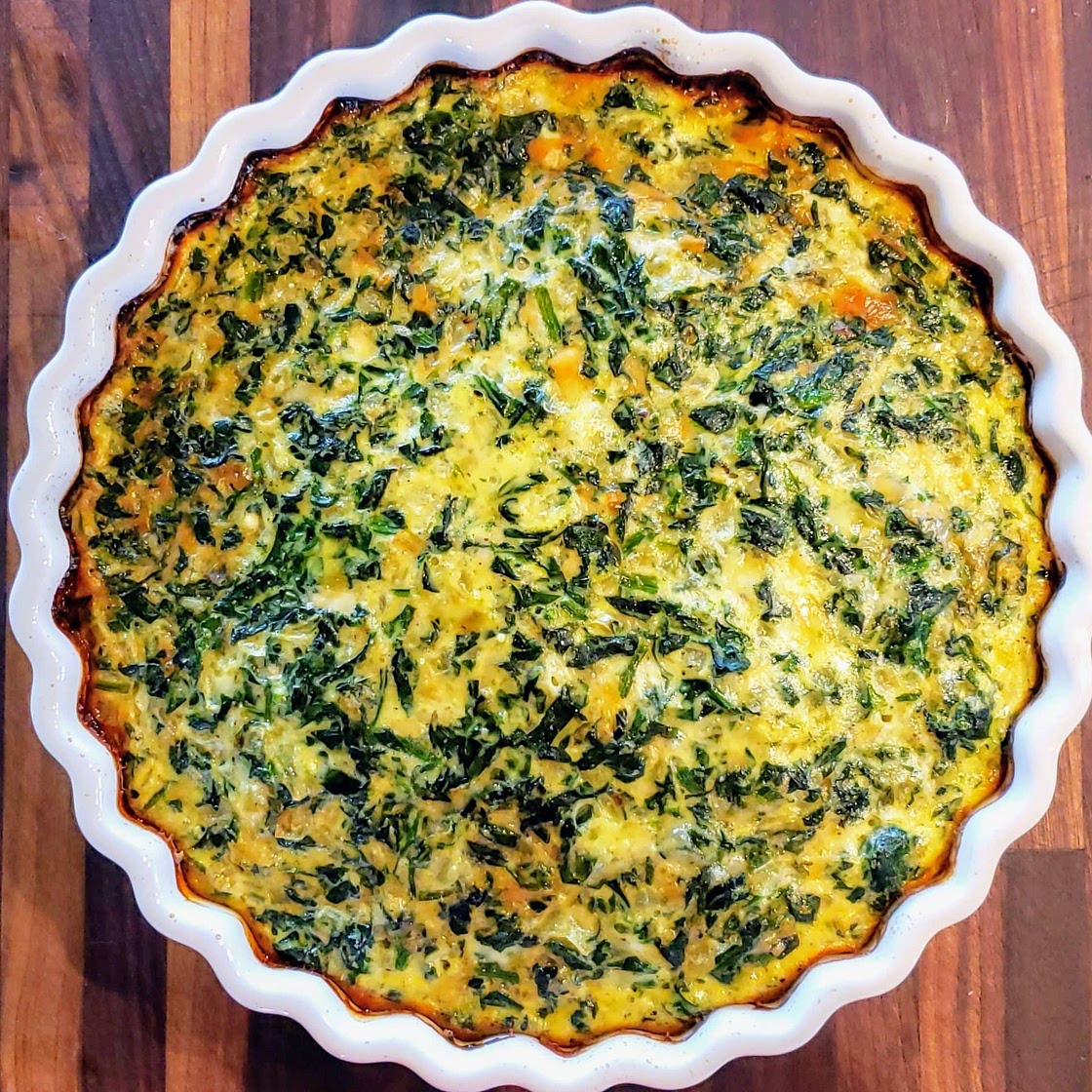 Crustless spinach quiche