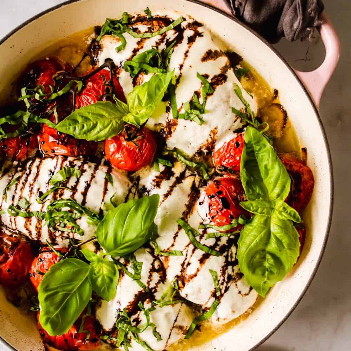 Low Carb Caprese Chicken Bake