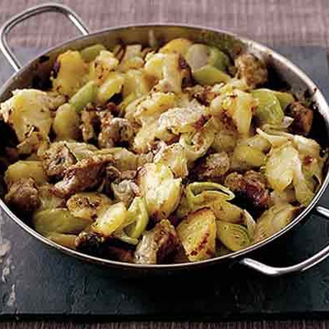 Sausage & leek hash
