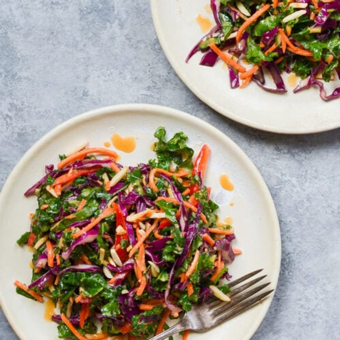Asian Kale Slaw with Ginger Peanut Dressing
