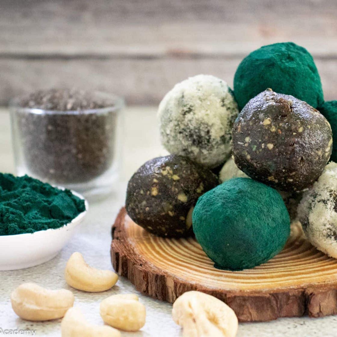 Spirulina Energy Balls, Immune Boosting with Cacao