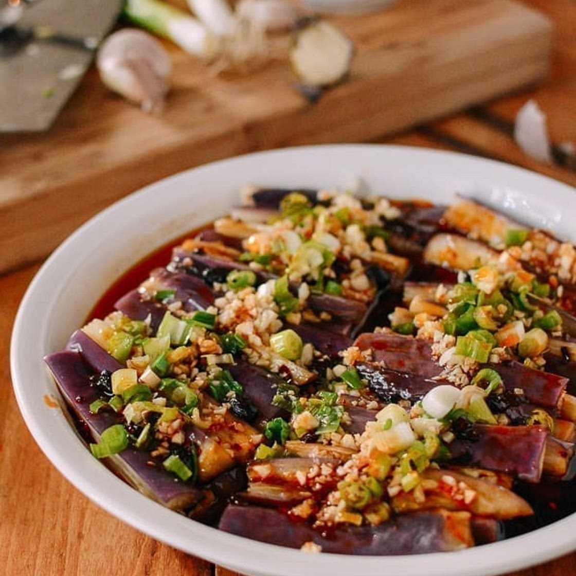 Steamed Chinese Eggplant with Spicy Lao Gan Ma