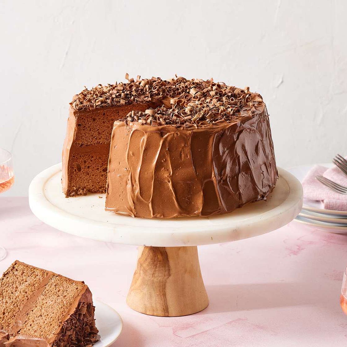 Chocolate Angel Food Cake With Double-Chocolate Frosting