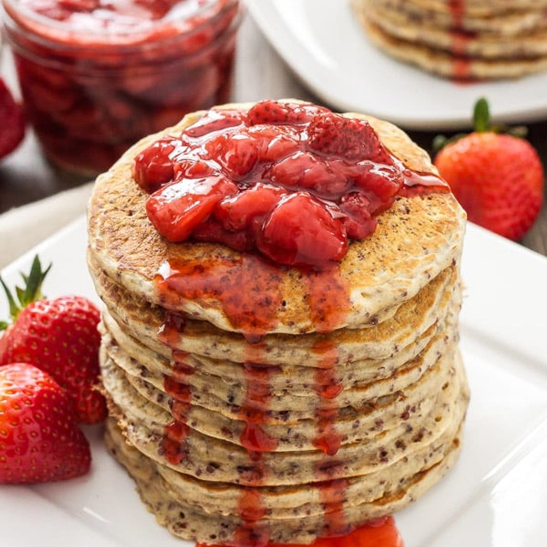 Strawberry Quinoa Pancakes