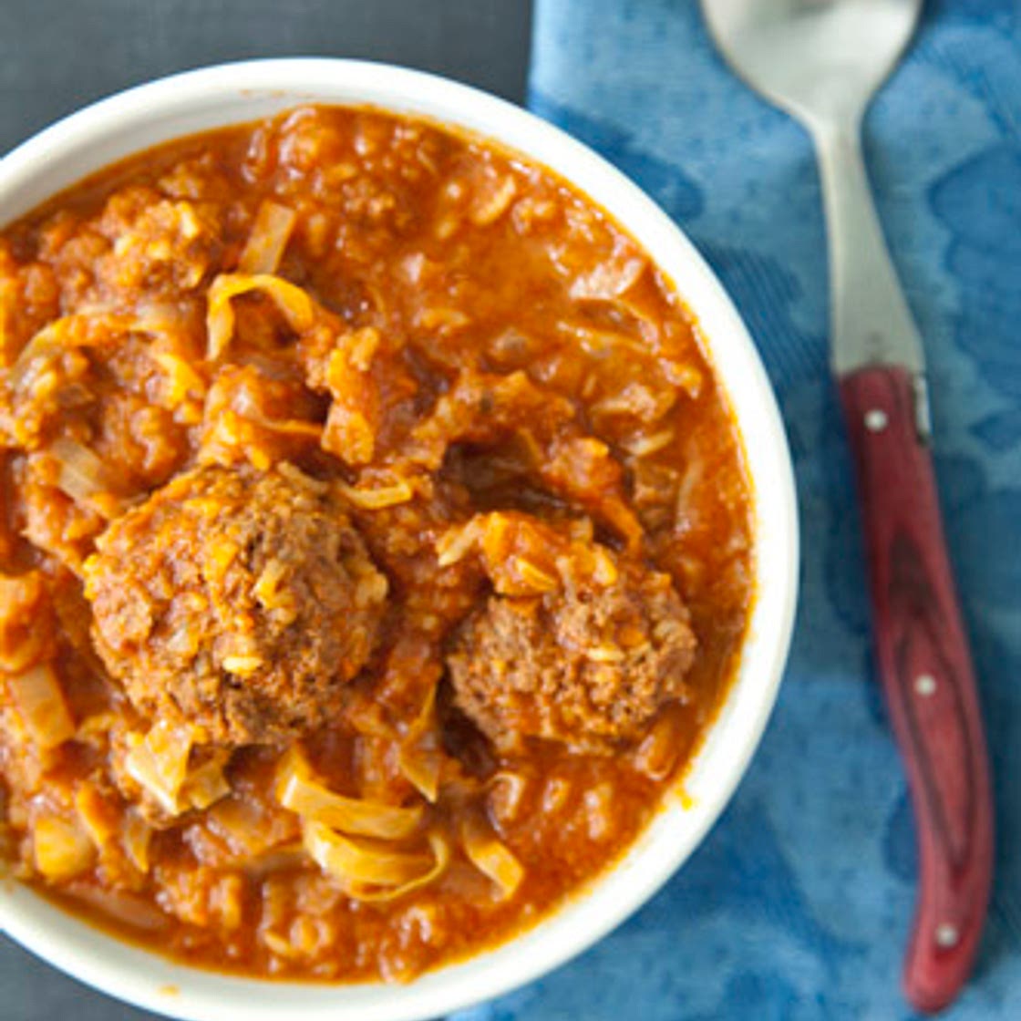 Un-Stuffed Cabbage Soup With Meatballs