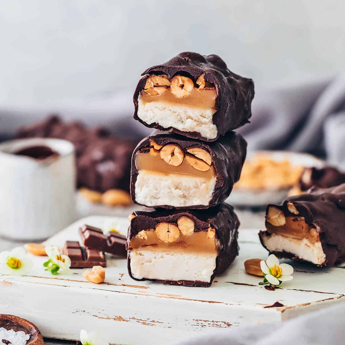 Vegan Snickers Ice Cream Bars