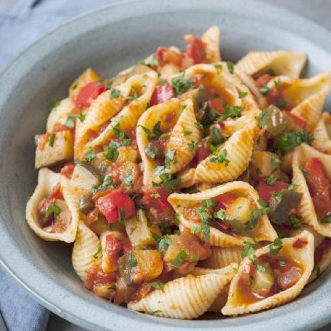Courgette Caponata Pasta