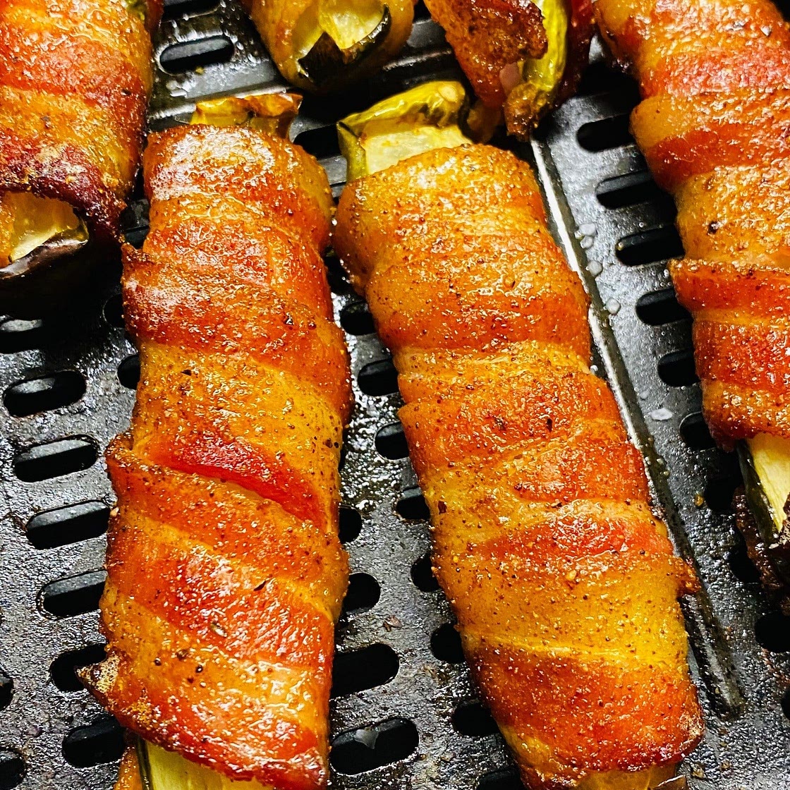 Air Fryer Bacon Wrapped Pickles