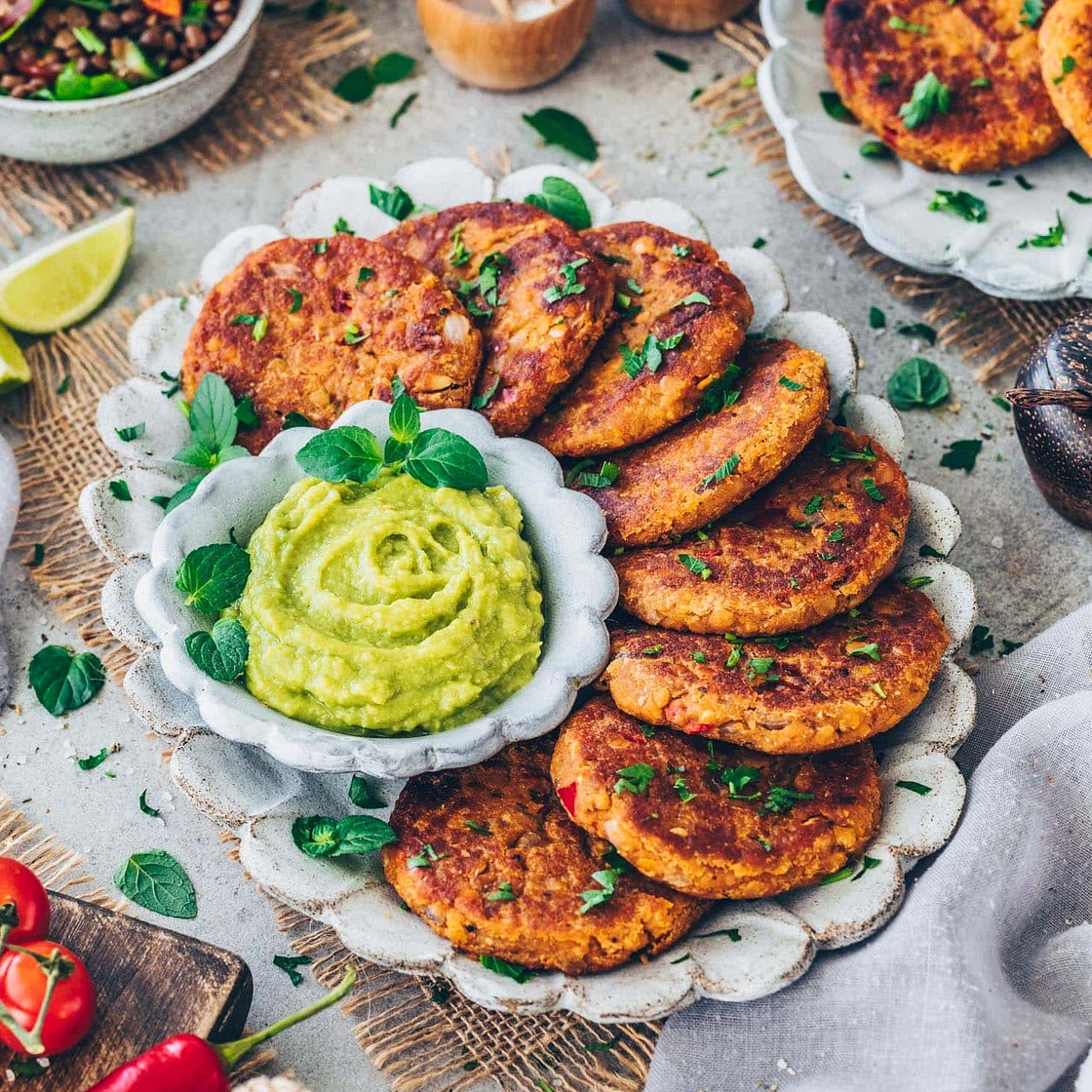 Linsenbratlinge (einfach, gesund, proteinreich, vegan)