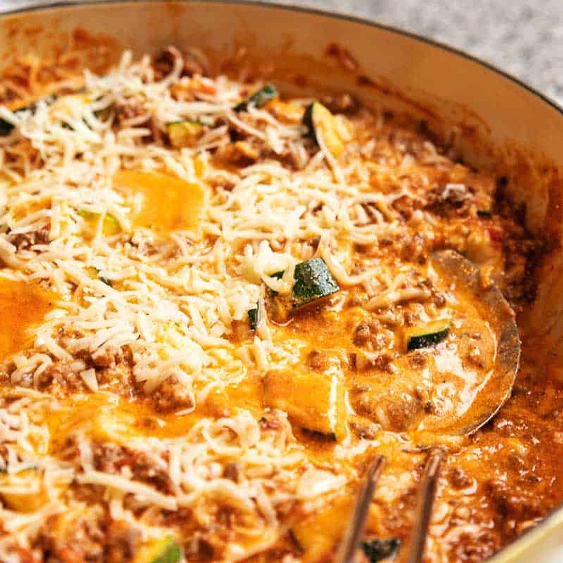 Keto Zucchini Lasagna Skillet