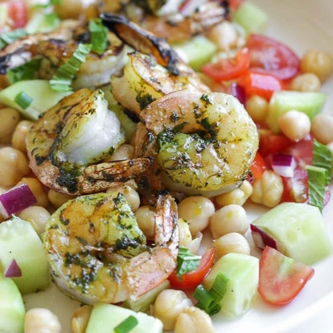 North African Spiced Shrimp and Chickpea Salad