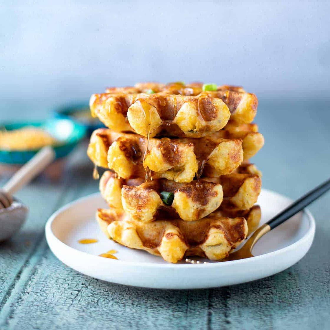 Green Chili Cheddar Waffles