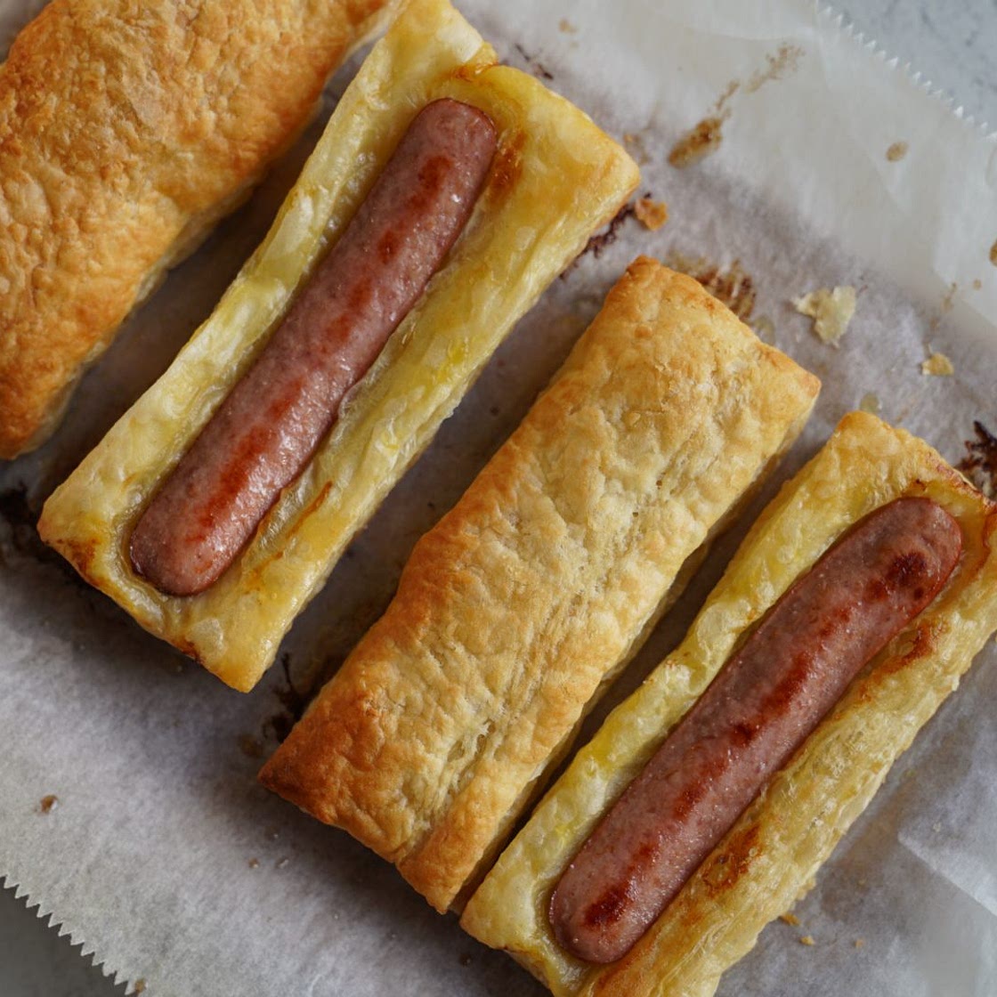 Upside Down Puff Pastry Hot Dog Hack