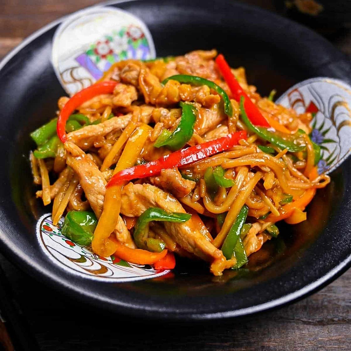 Chinjao Rosu (Japanese Style Pork and Pepper Stir Fry)