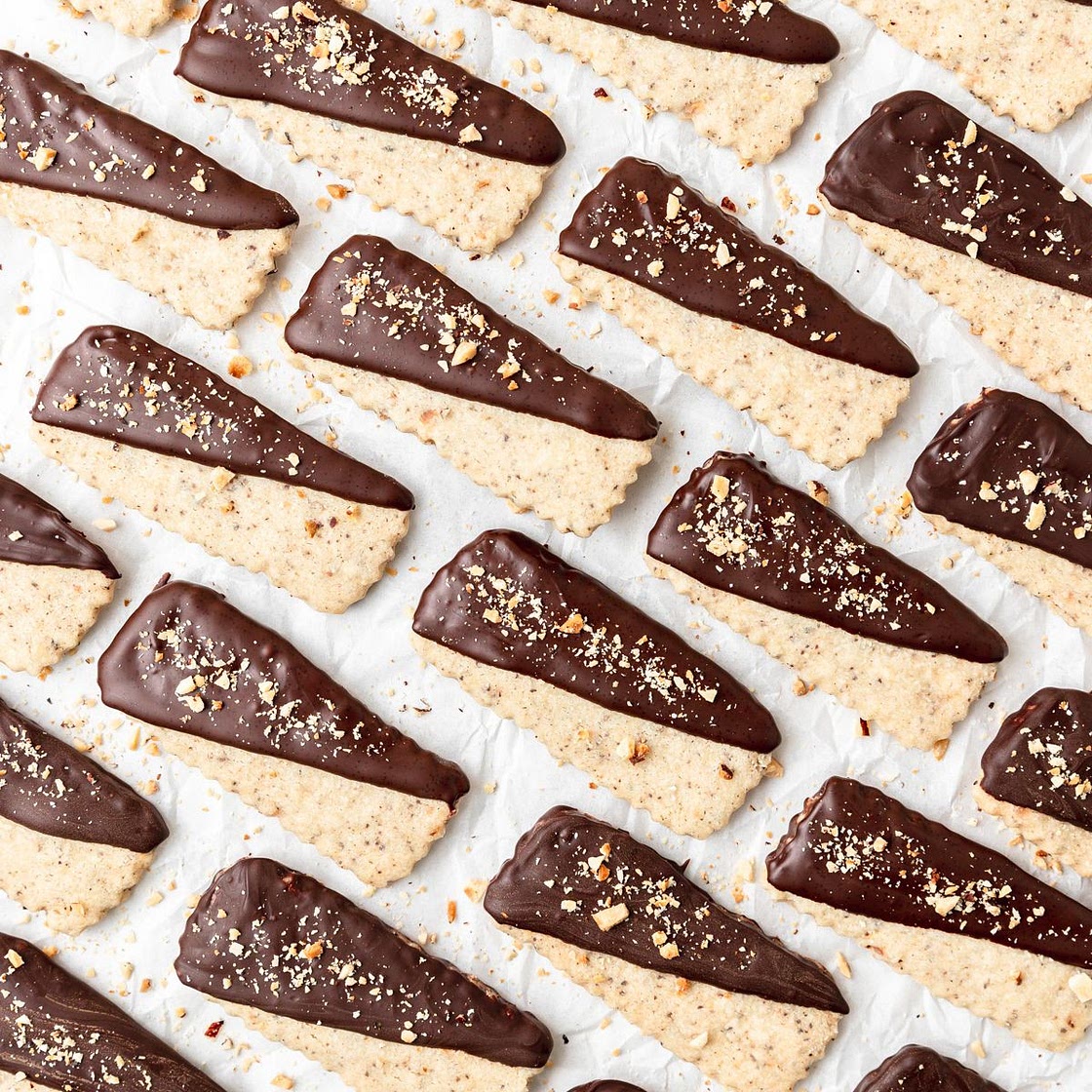 Chocolate Hazelnut Shortbread Cookies