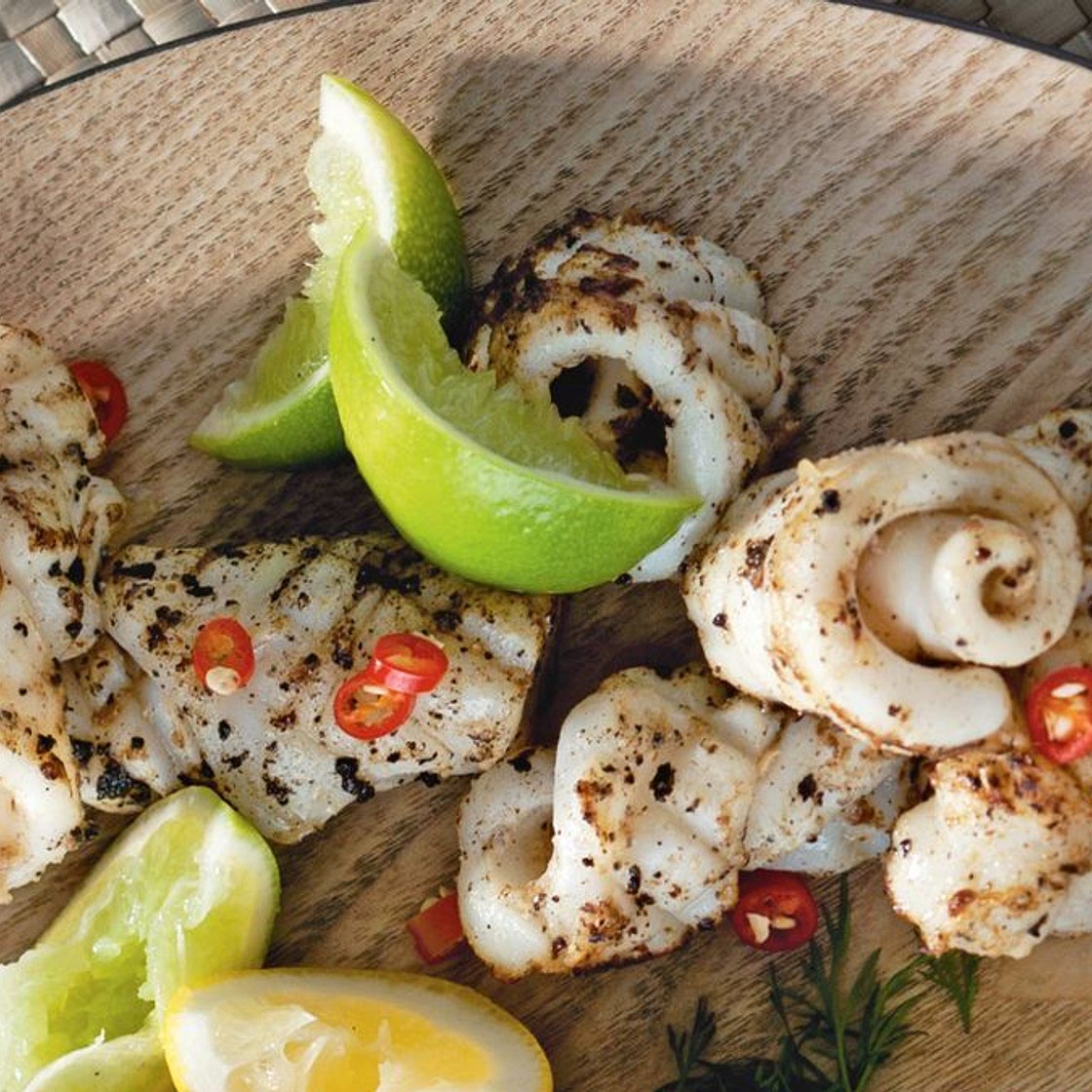 Barbecued salt and pepper squid