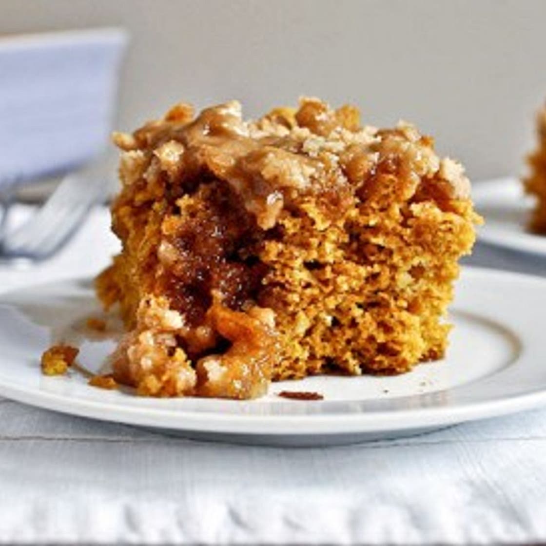 Pumpkin Coffee Cake with Brown Sugar Glaze