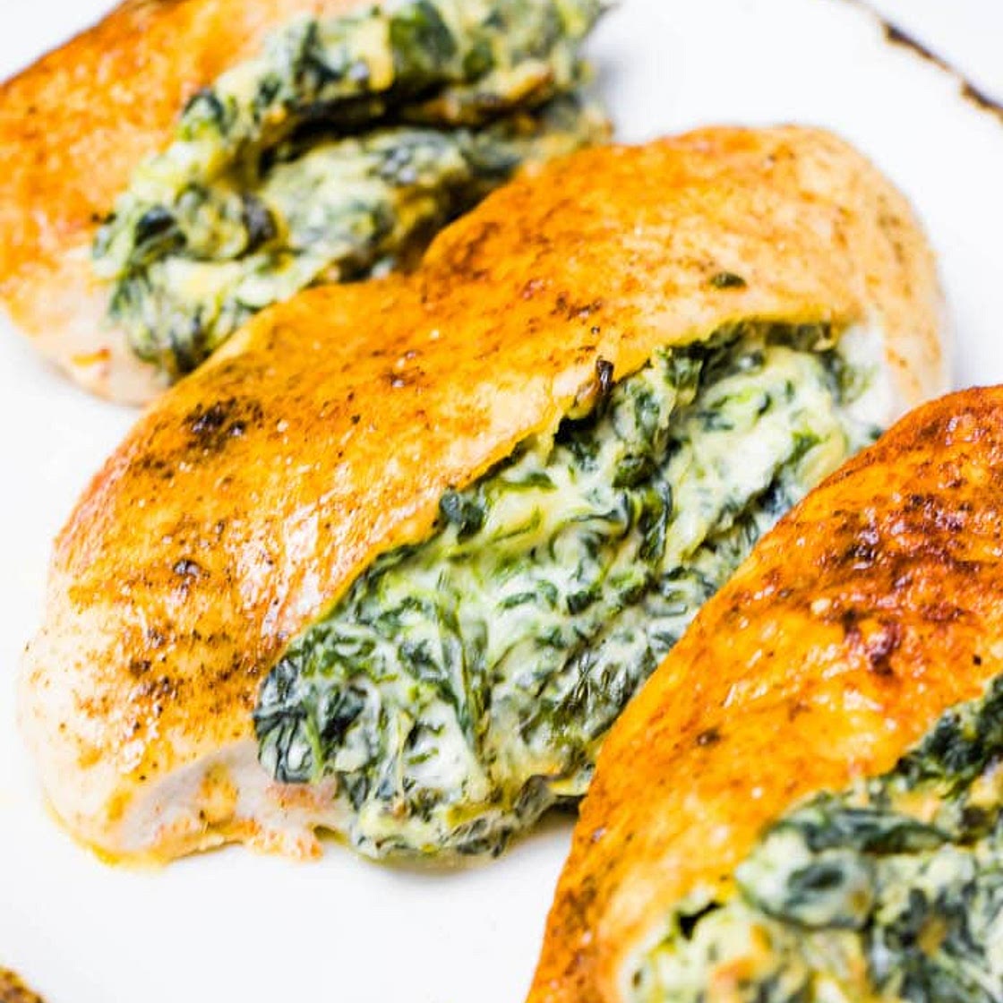 Cream Cheese Spinach Stuffed Chicken Breasts