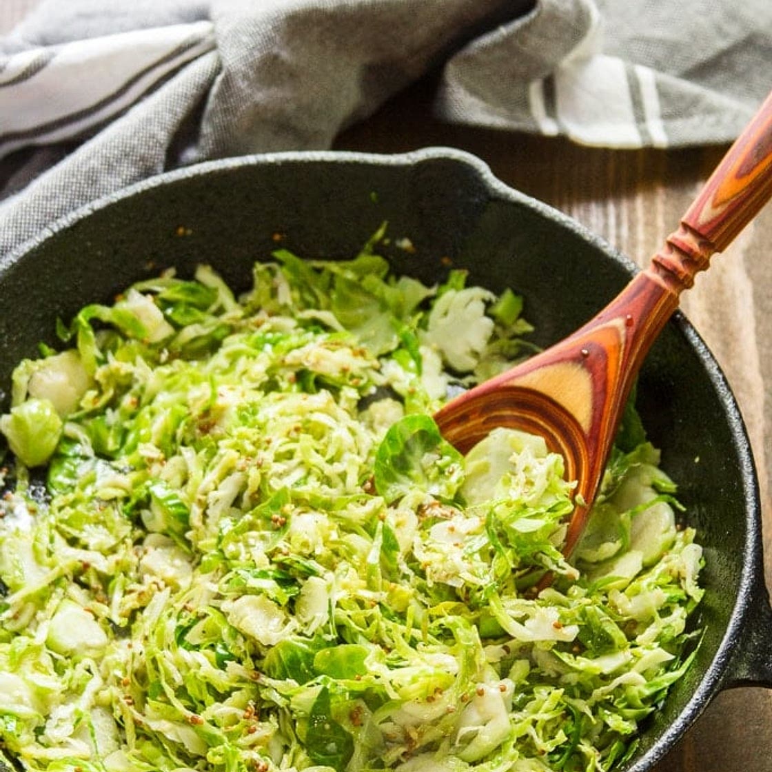 Dijon Sauteed Brussels Sprouts