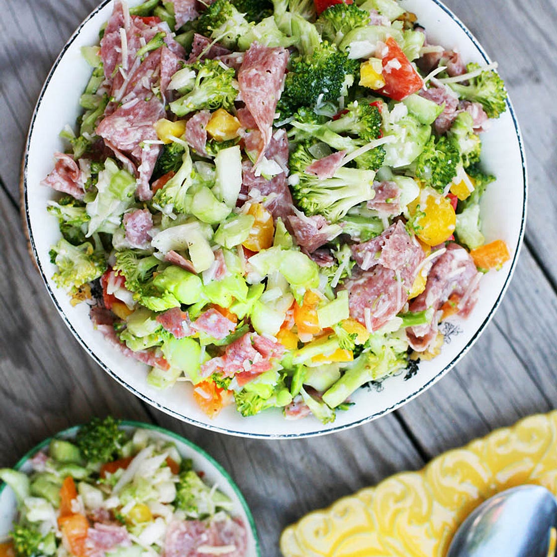 Broccoli Salami Sweet Onion Salad