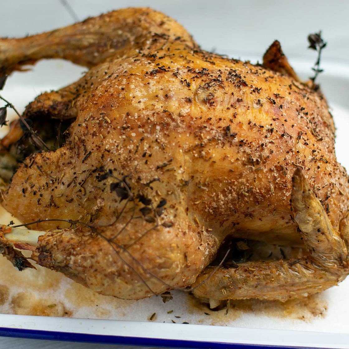 Herbs Juicy Chicken Roasted in Salt