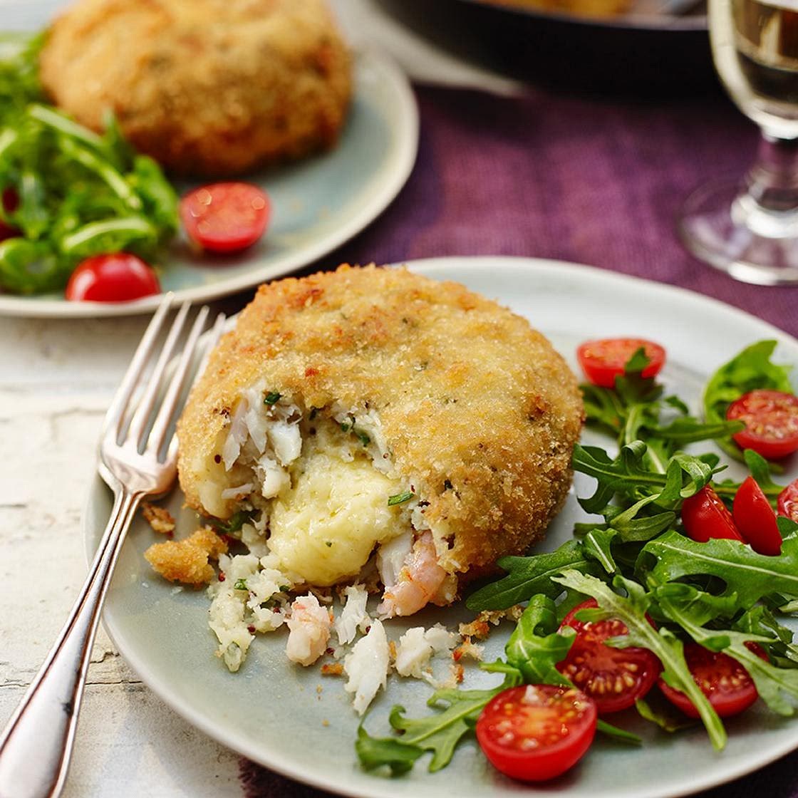 Melting middle smoked haddock and prawn fishcakes