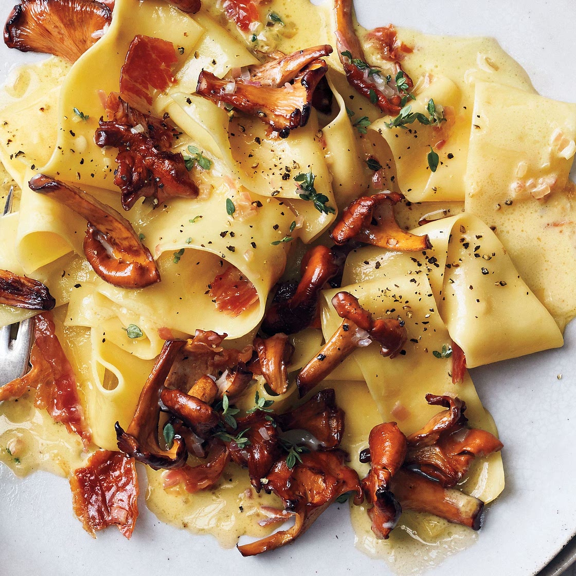 Pasta With Mushrooms and Prosciutto
