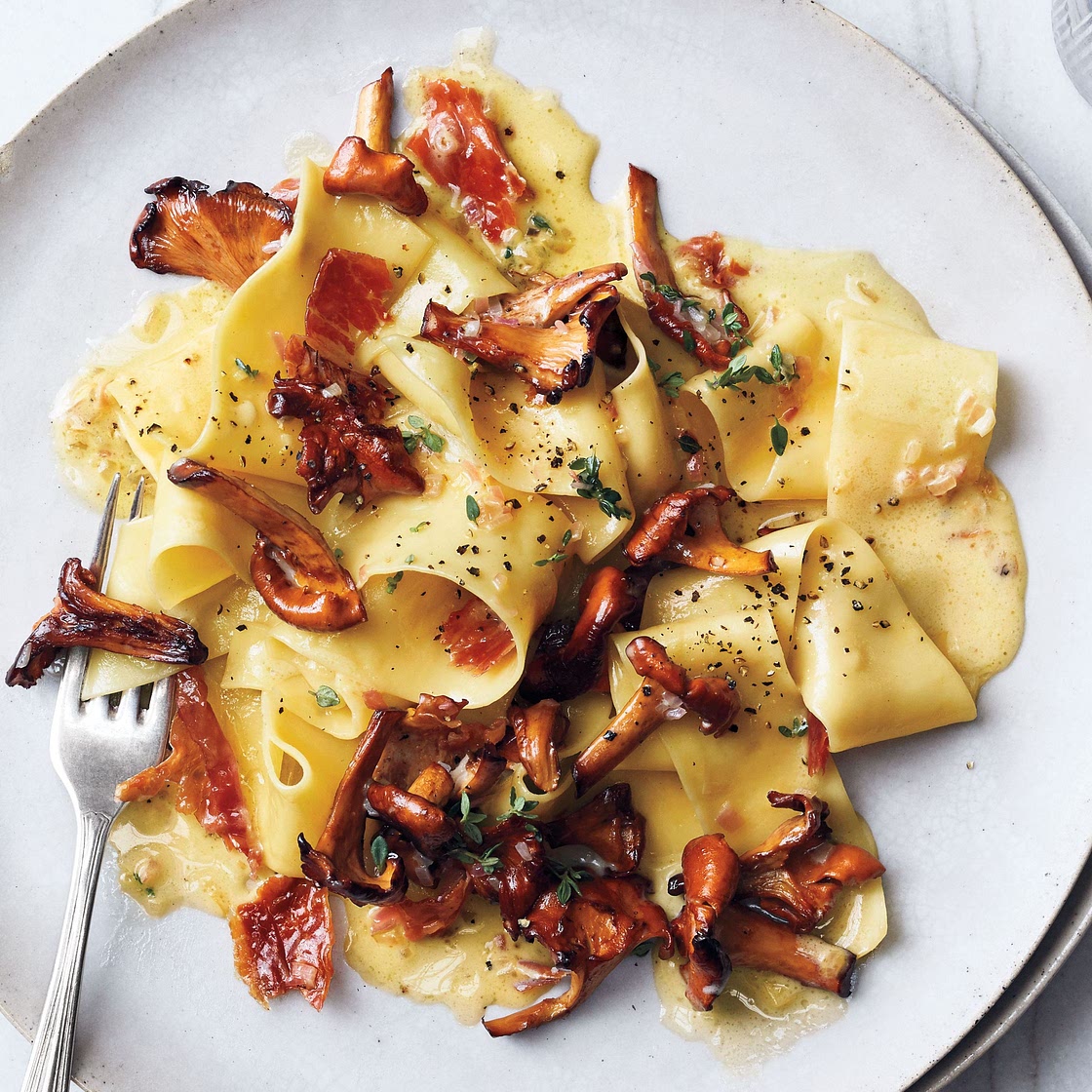 Pasta With Mushrooms and Prosciutto