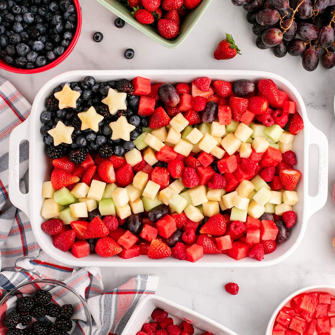 Red White and Blue Fruit Salad