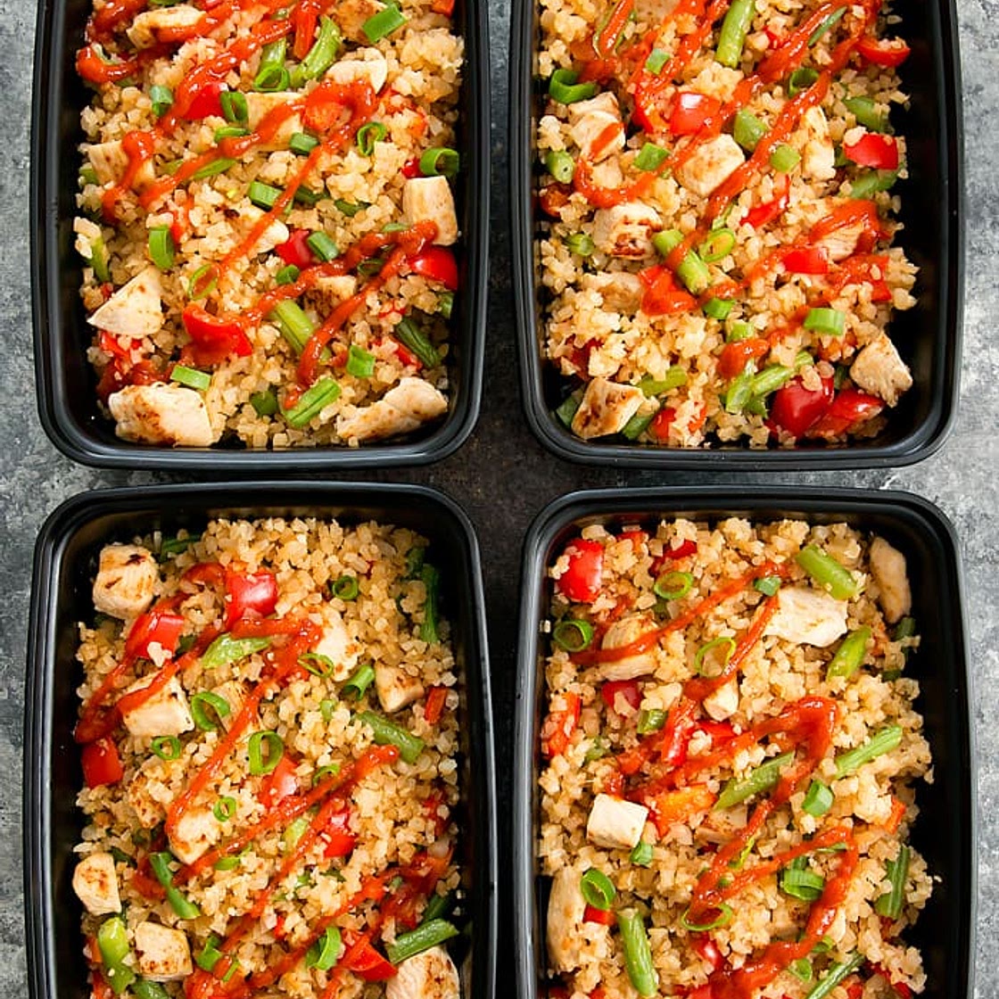 Sriracha Cauliflower Fried Rice Meal Prep