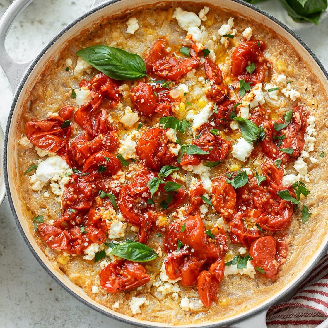 Baked Polenta Skillet with Saucy Tomatoes