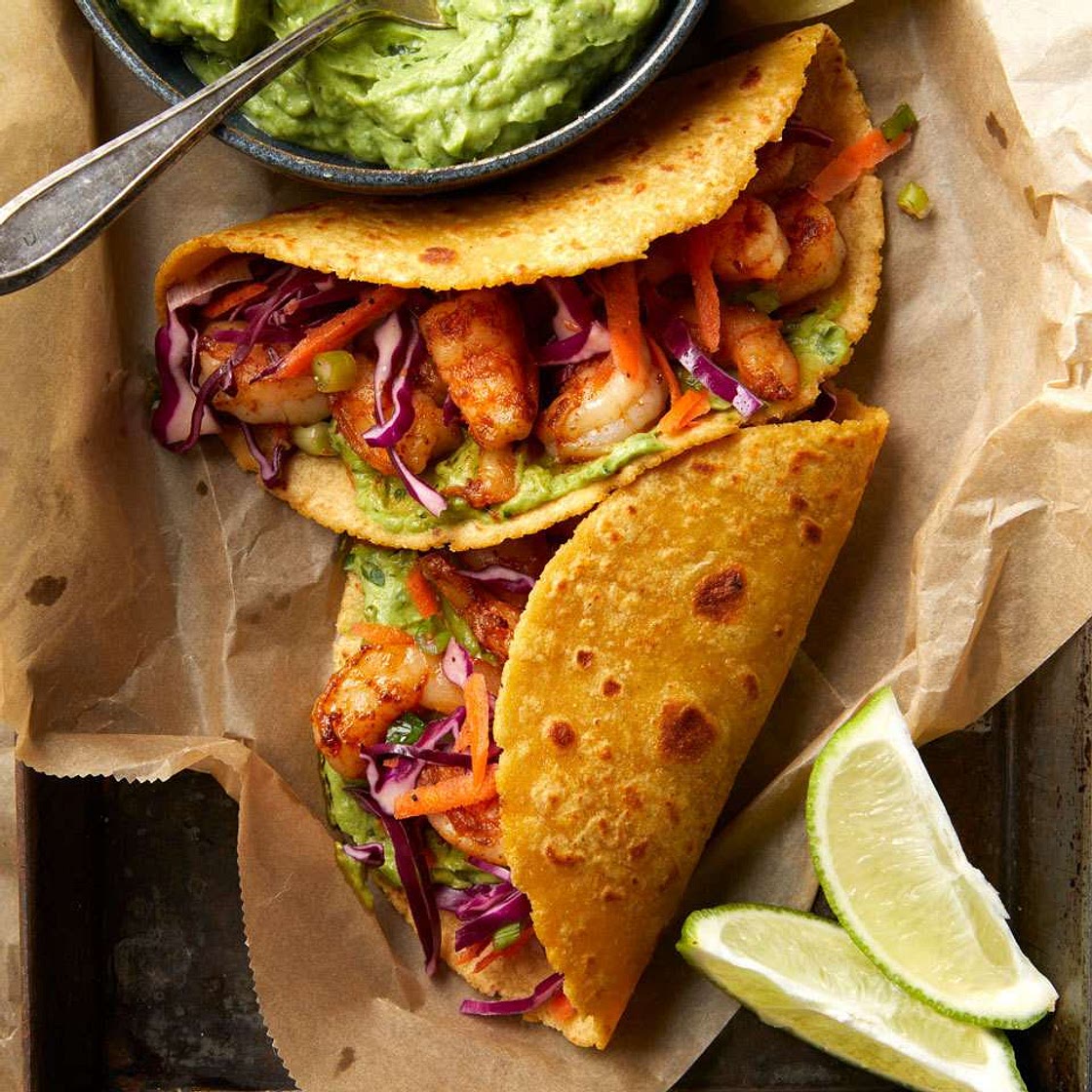 Shrimp Tacos with Avocado Crema