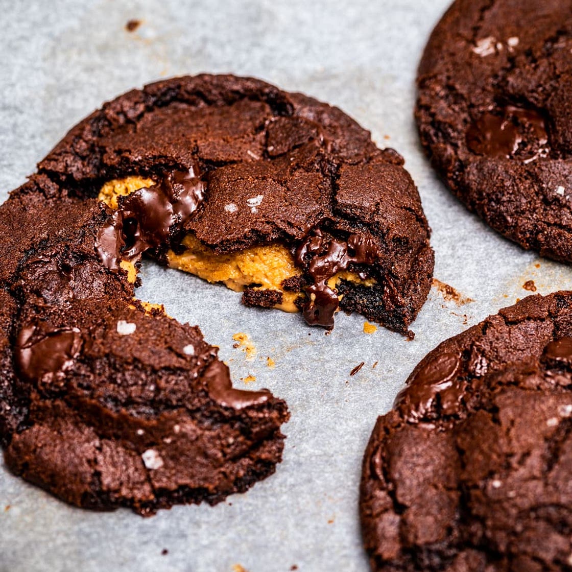 Vegan Peanut Butter Stuffed Cookies