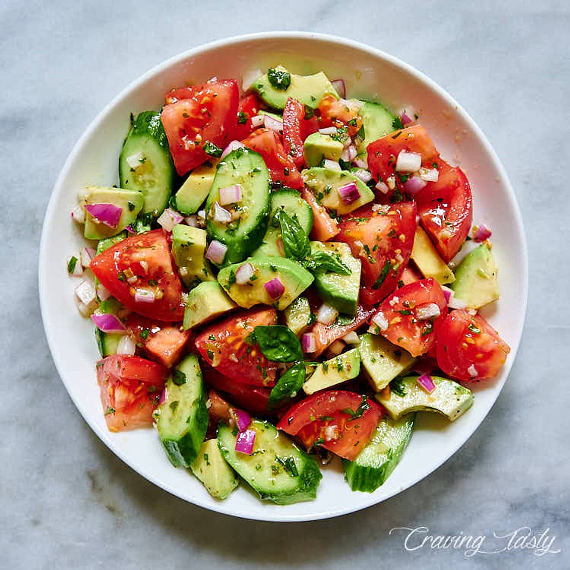 Cucumber, Tomato and Avocado Salad