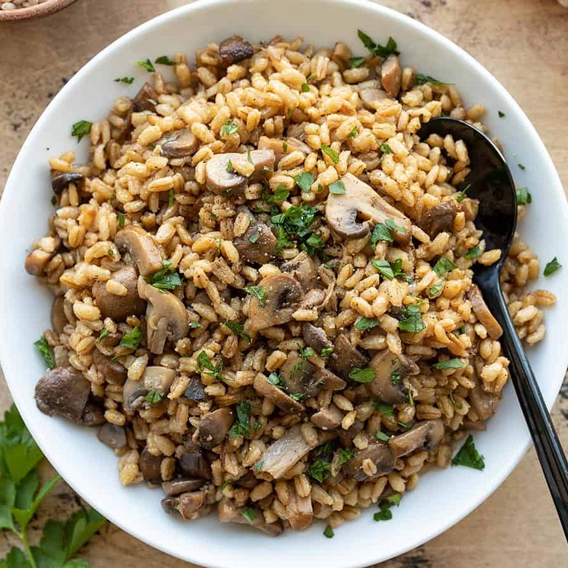 Baked Barley with Mushrooms