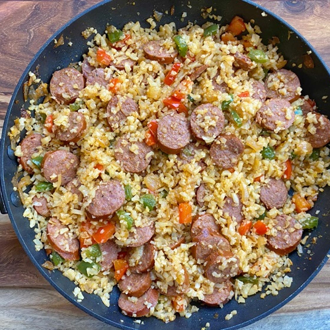 Cajun Sausage Cauliflower Rice (Keto & Low Carb)
