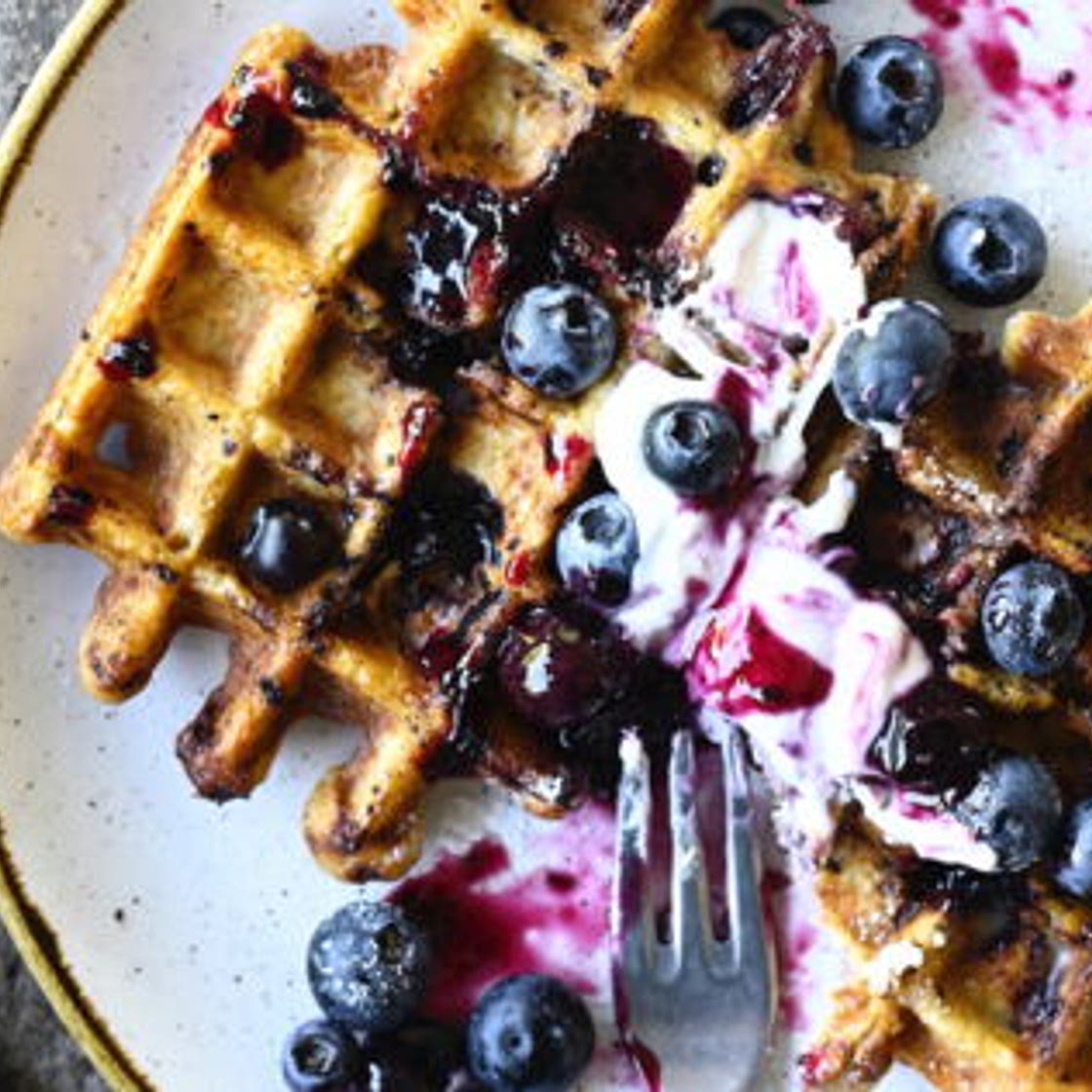 Gaufres aux myrtilles