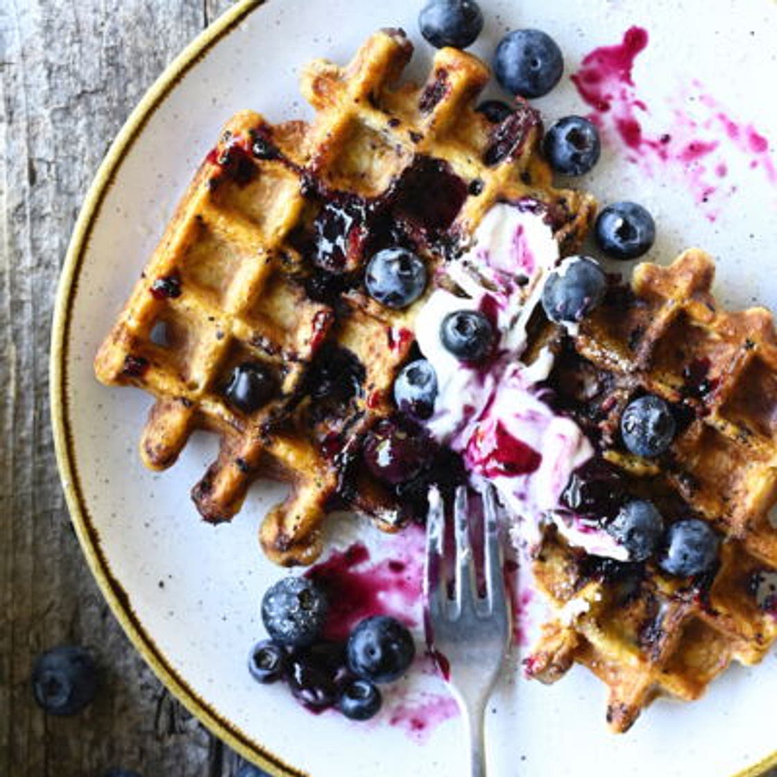 Gaufres aux myrtilles