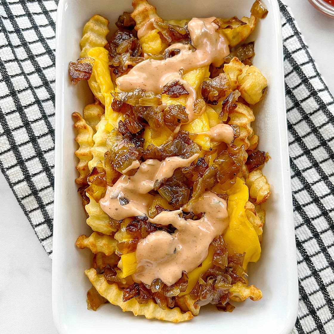 Vegan Animal Style Fries (Copycat In N Out Recipe)